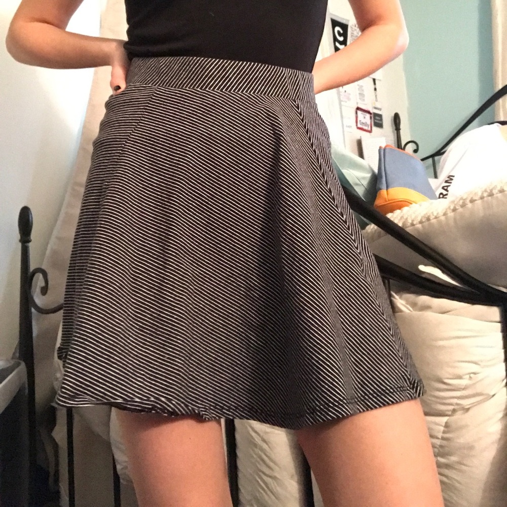 Black and white skater skirt